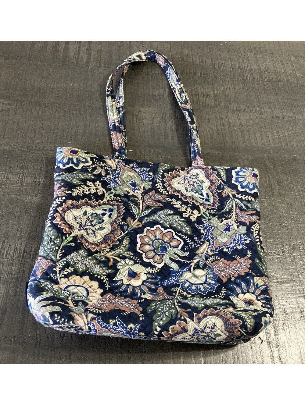Vera Bradley Java Navy Camo Shoulder Bag Purse Retired Quilted Floral Preowned